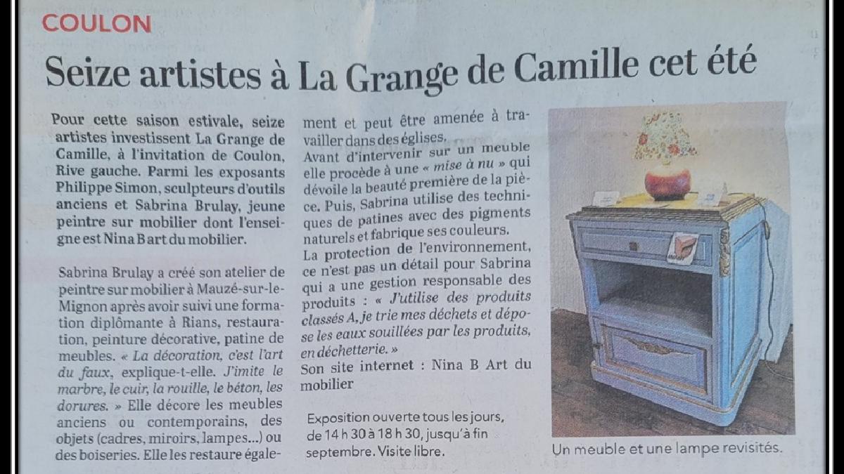 Sabrina BRULAY - Nina B Art du mobilier 2021
